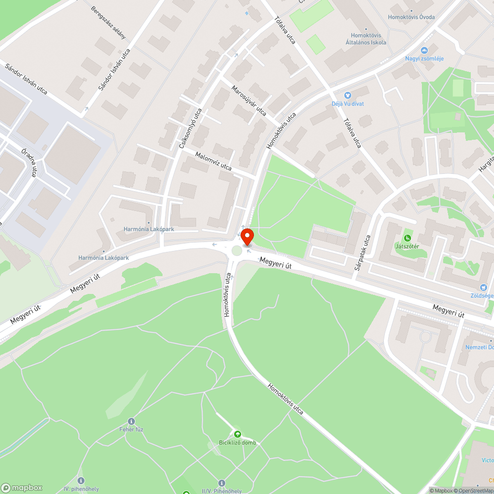 Megsüllyedt, balesetveszélyes járda bejelentés helye