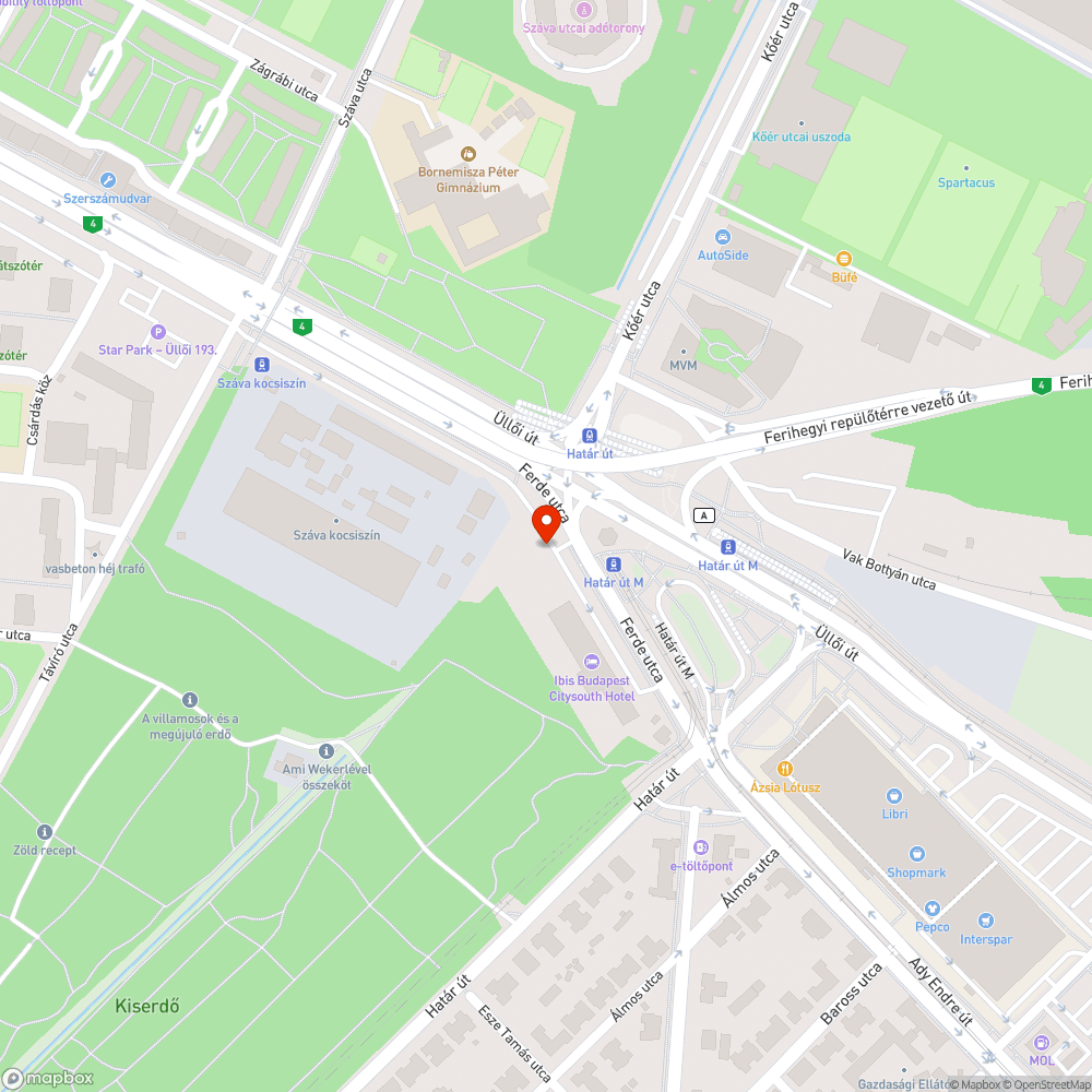 Szeméthalom az Aero hotel mellett bejelentés helye