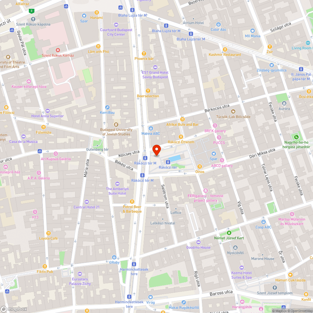 Kövek és oszloptartó korong a Rákóczi térnél. bejelentés helye