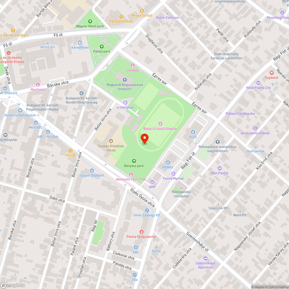 Törött pad a parkban! bejelentés helye