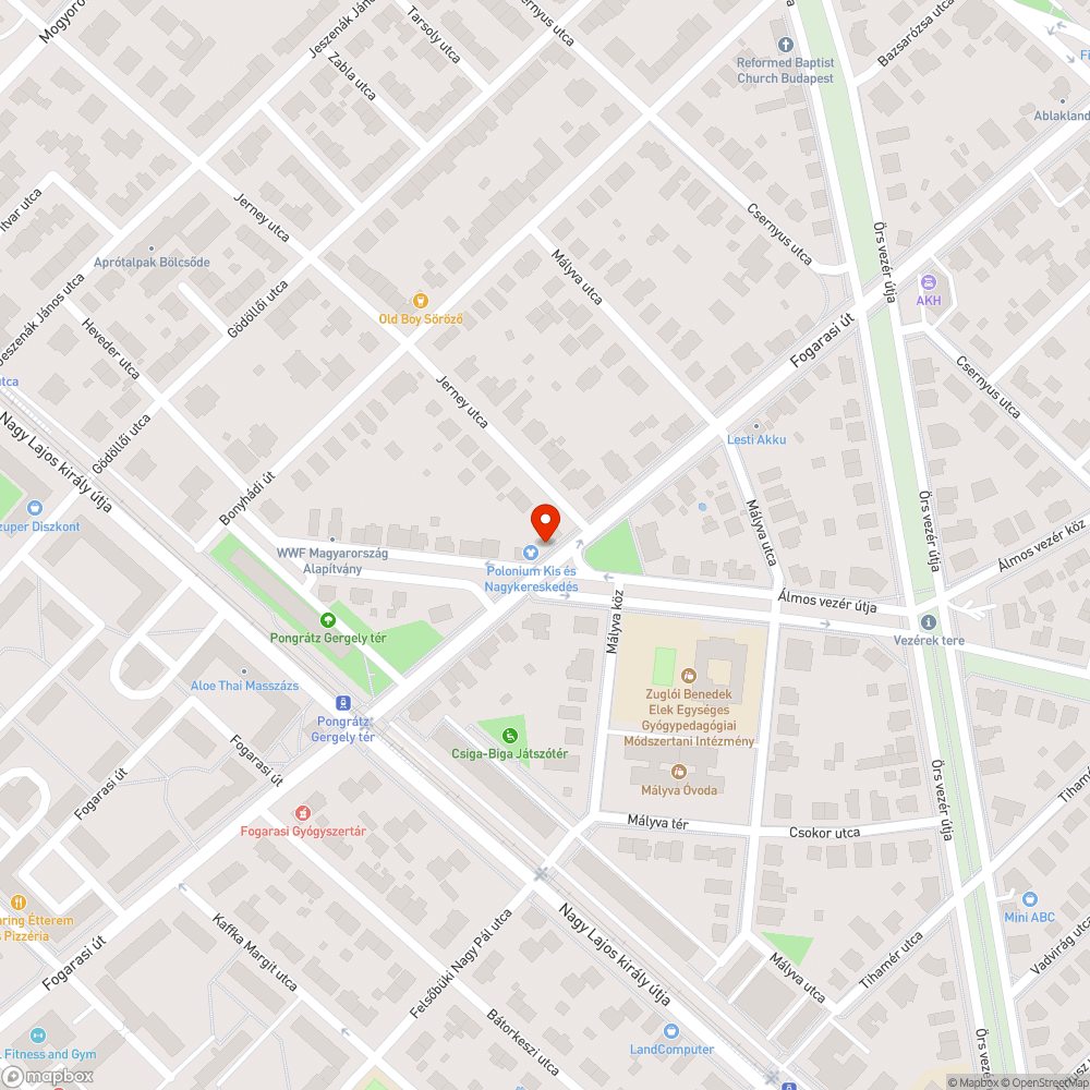 Veszélyes, töredező kátyú bejelentés helye