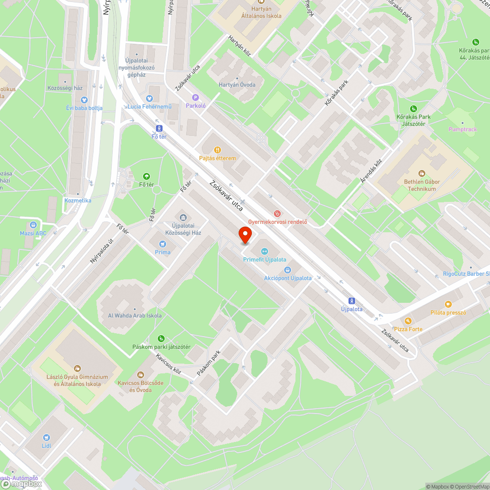 Szemét a parkban bejelentés helye