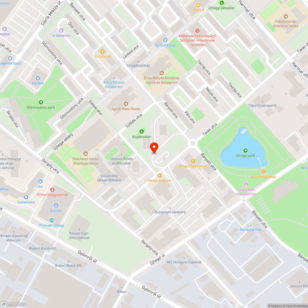 Kátyúk a Tavas utca 4. mellett a parkolóban bejelentés helye