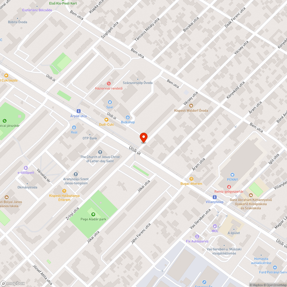 Szeméttároló az úttesten bejelentés helye