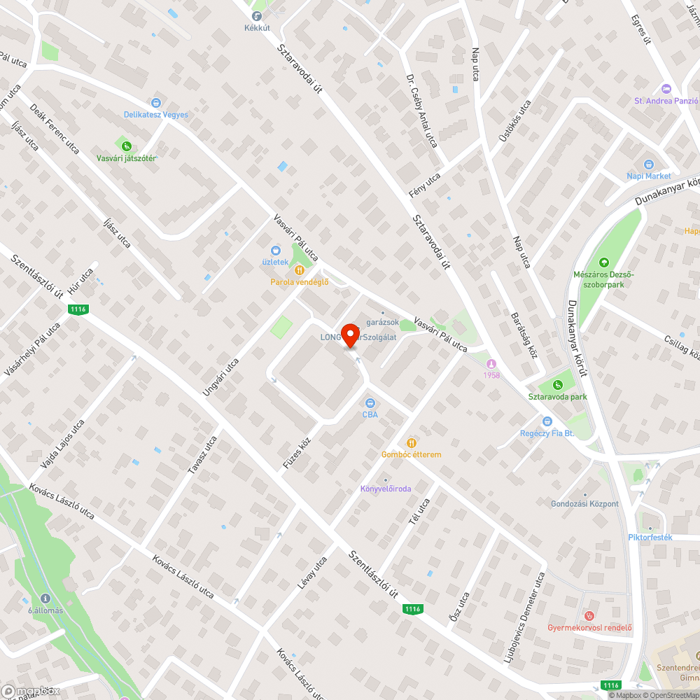 Úthiba bejelentés helye