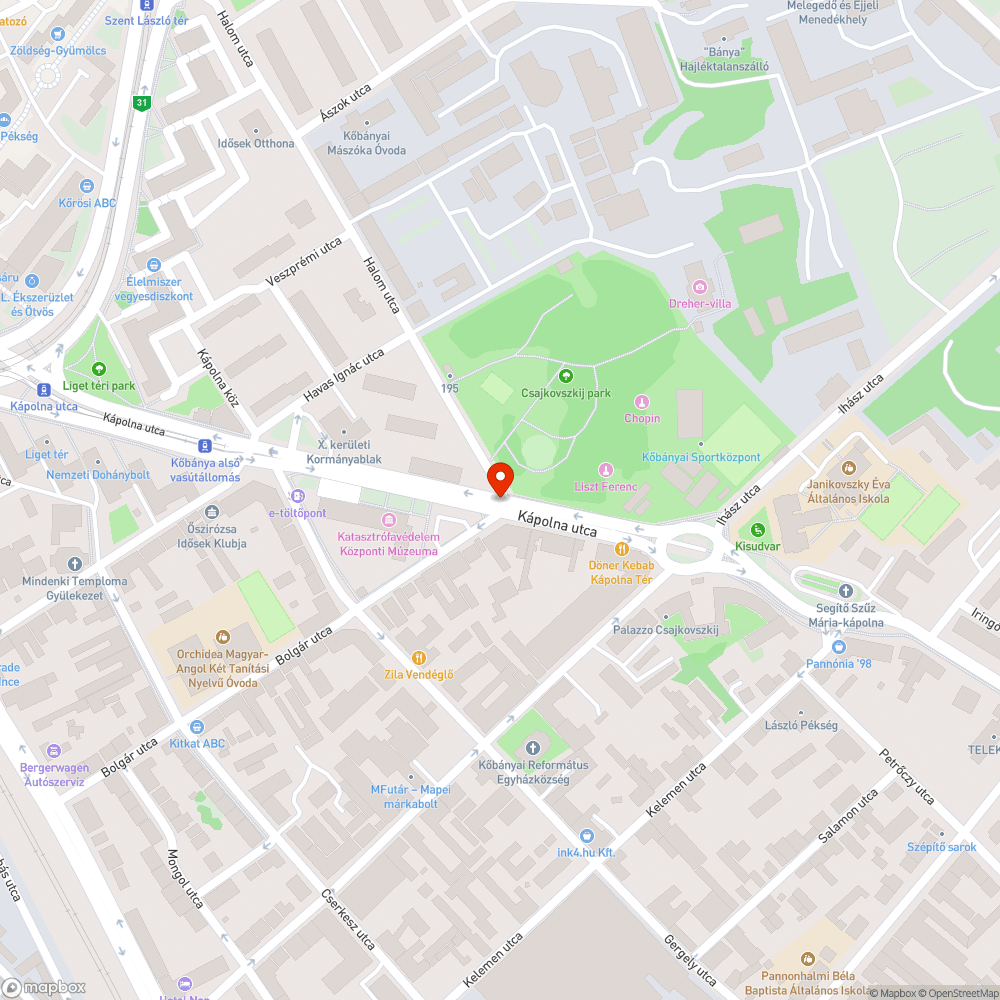 "ELTŰNT KÉT ZEBRA!" bejelentés helye