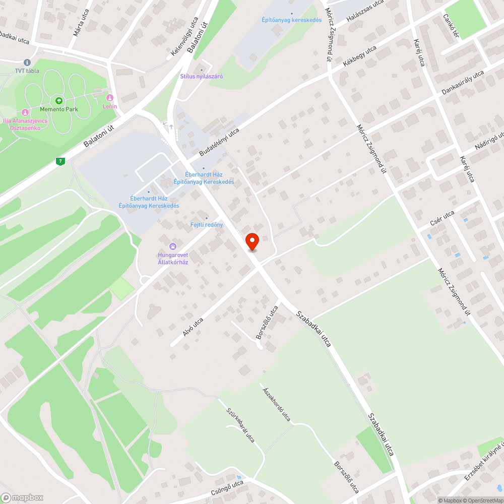 Úthiba bejelentés helye