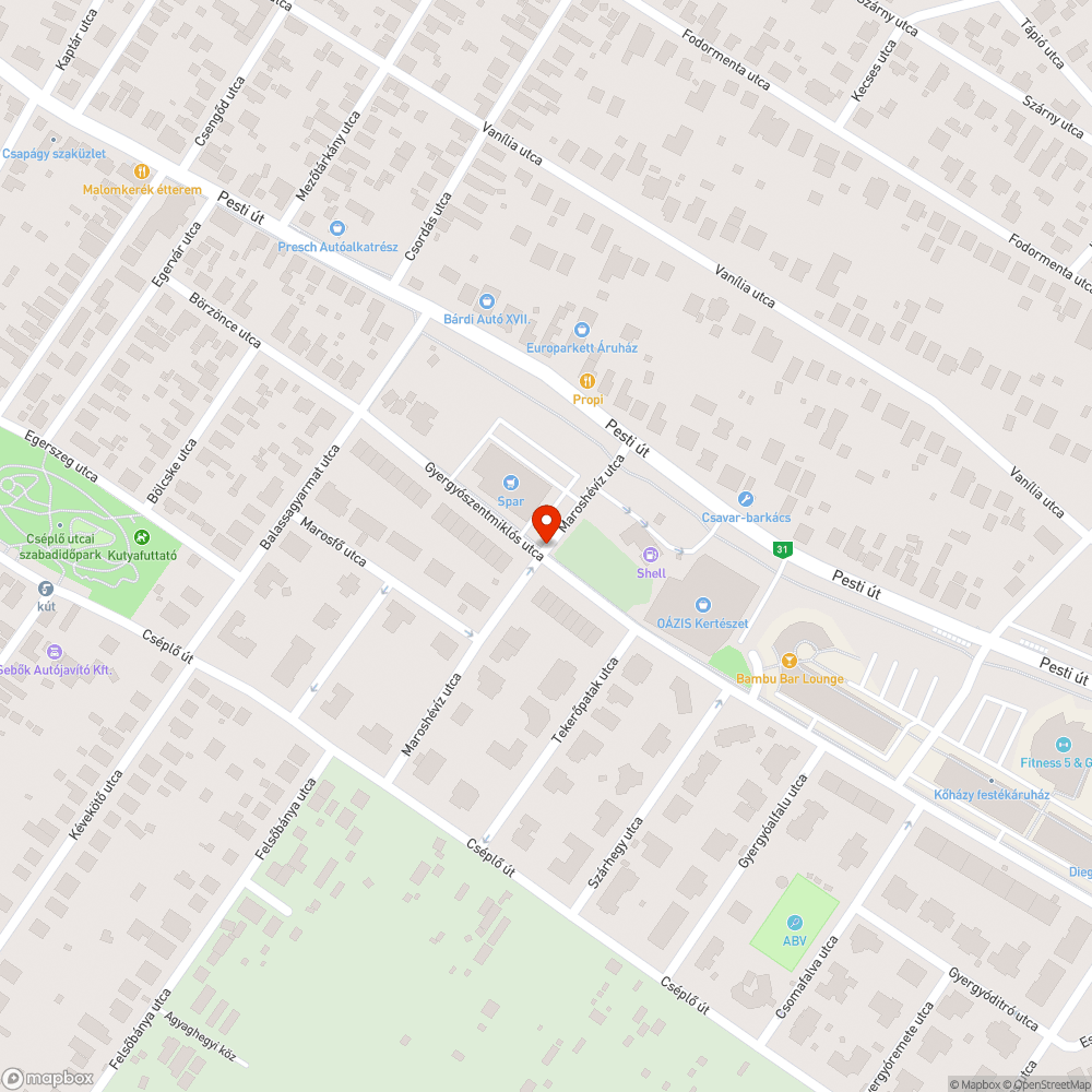 Kátyúegyüttes Rákoskeresztúr kertvárosban bejelentés helye