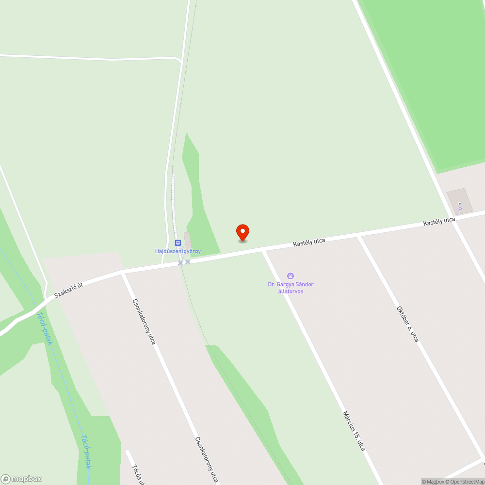 Kastély utca kátyúk bejelentés helye