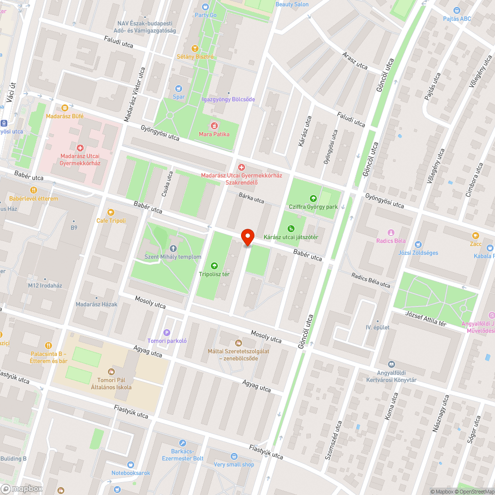 Kiszáradt nyírfa bejelentés helye