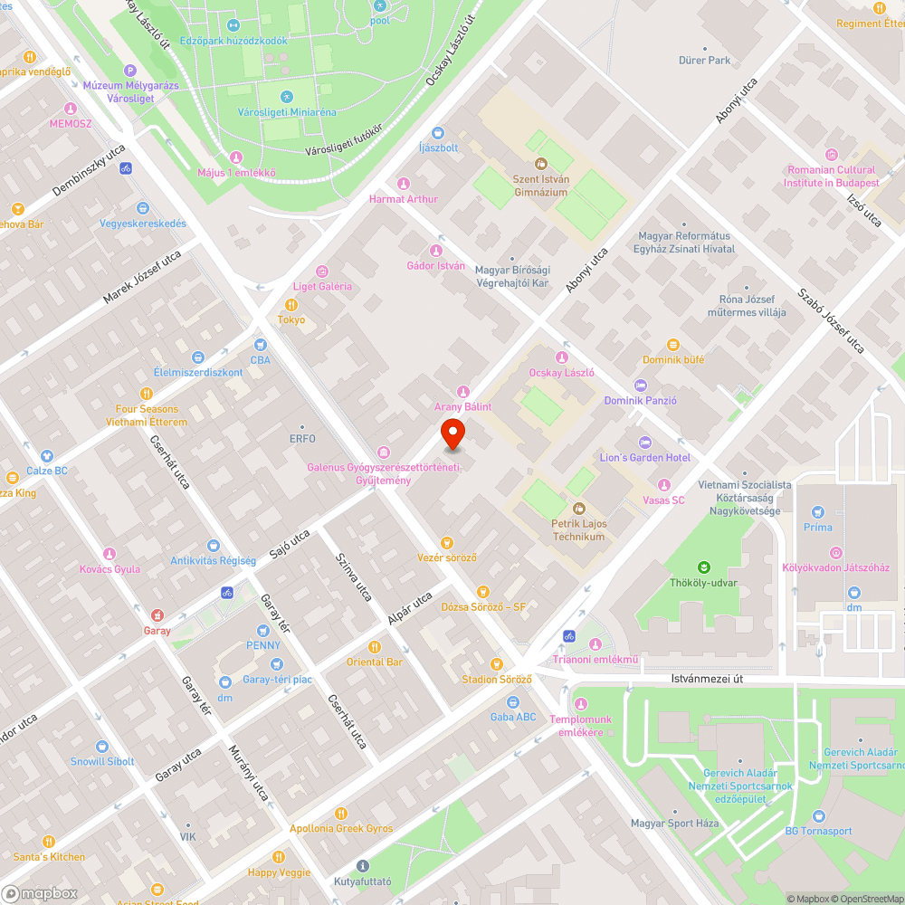 Kivágott fatörzs a járdán bejelentés helye