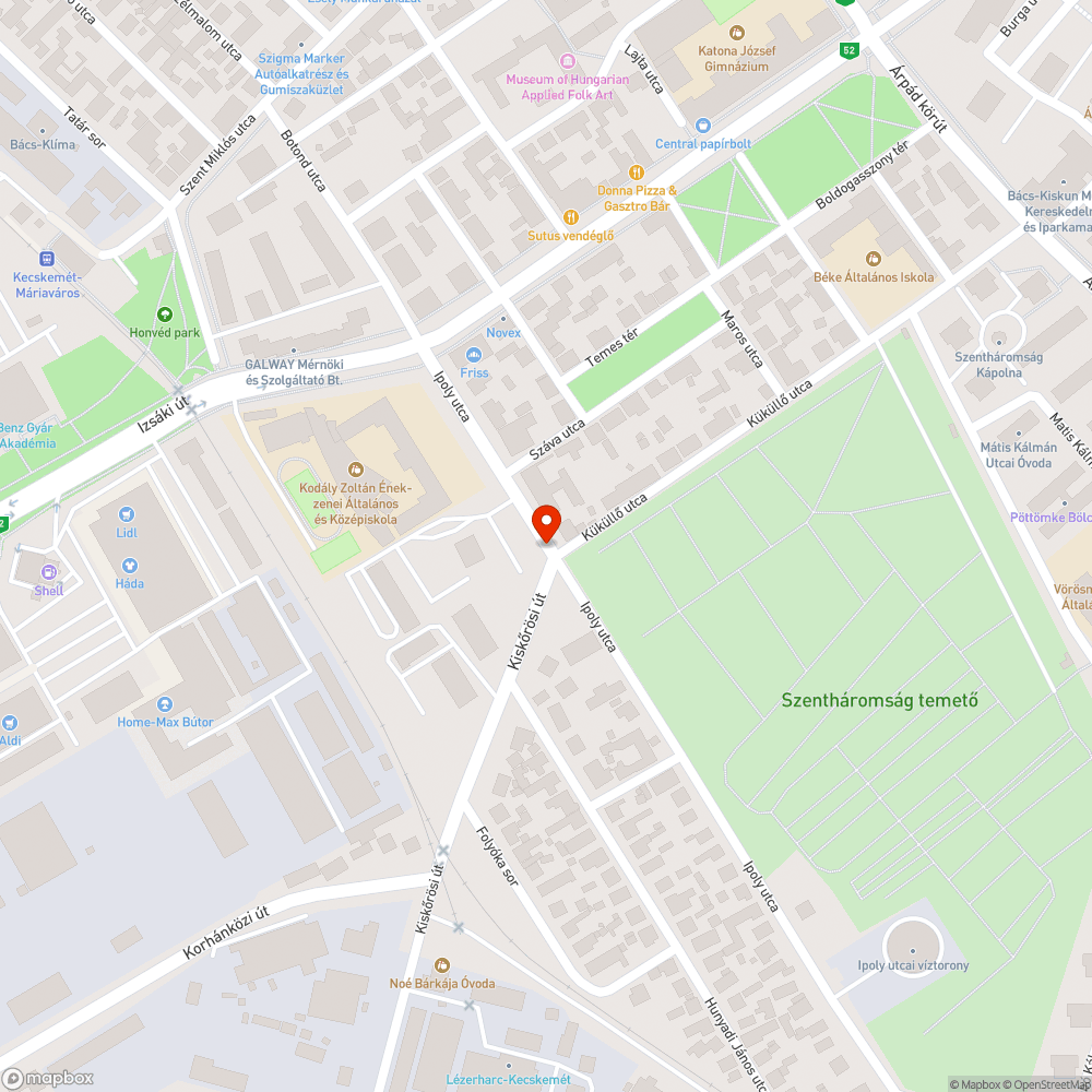 Eldugult víznyelő az Ipoly utcán bejelentés helye