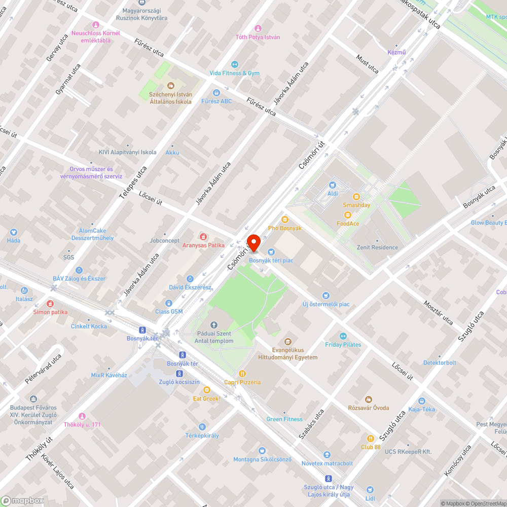 Járda közepén lévő szelektív gyűjtő bejelentés helye