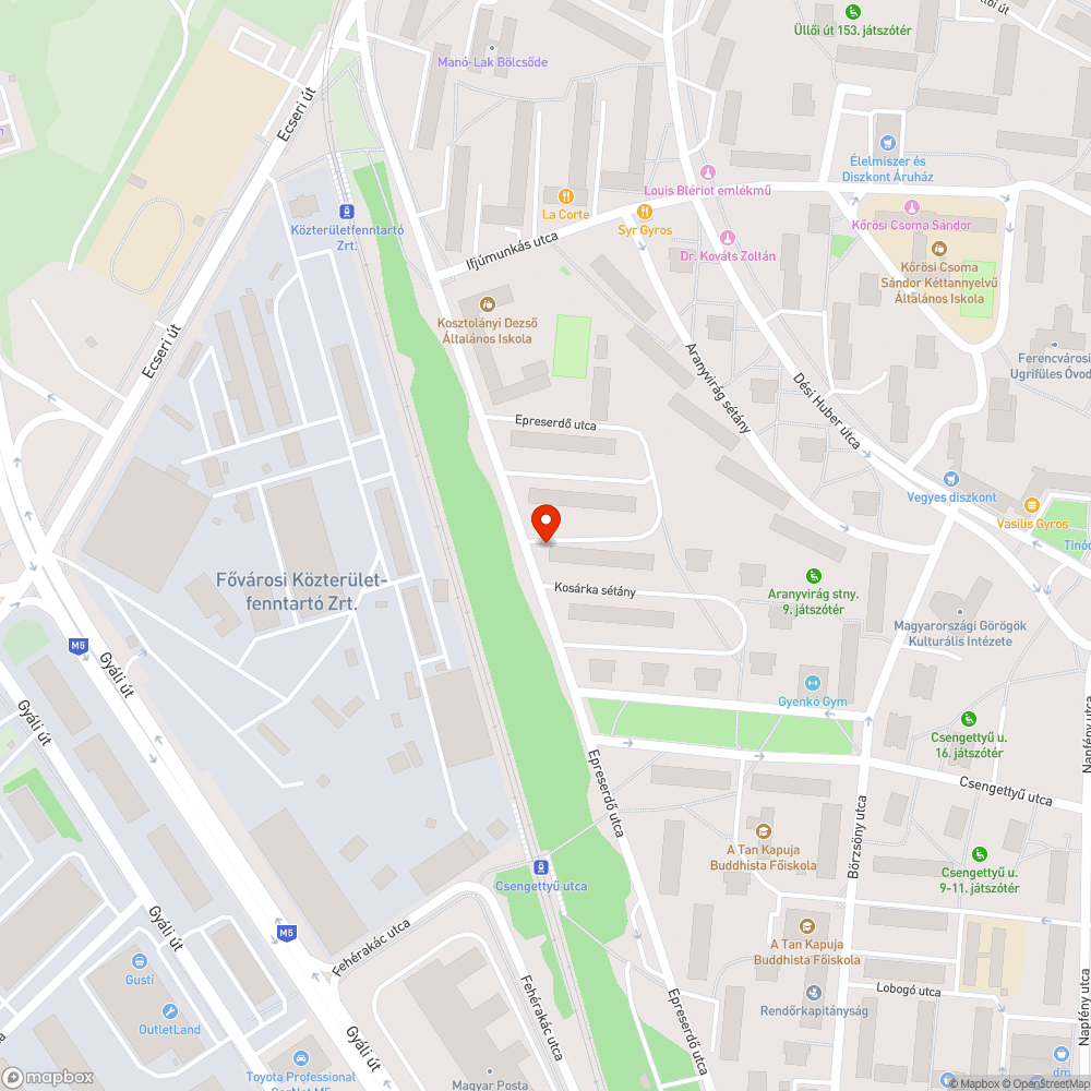 Kiszáradt fa bejelentés helye