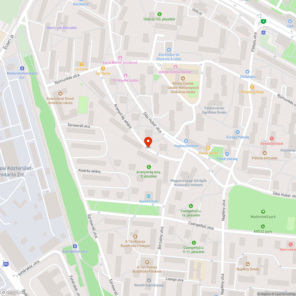 Kiszáradt fa bejelentés helye