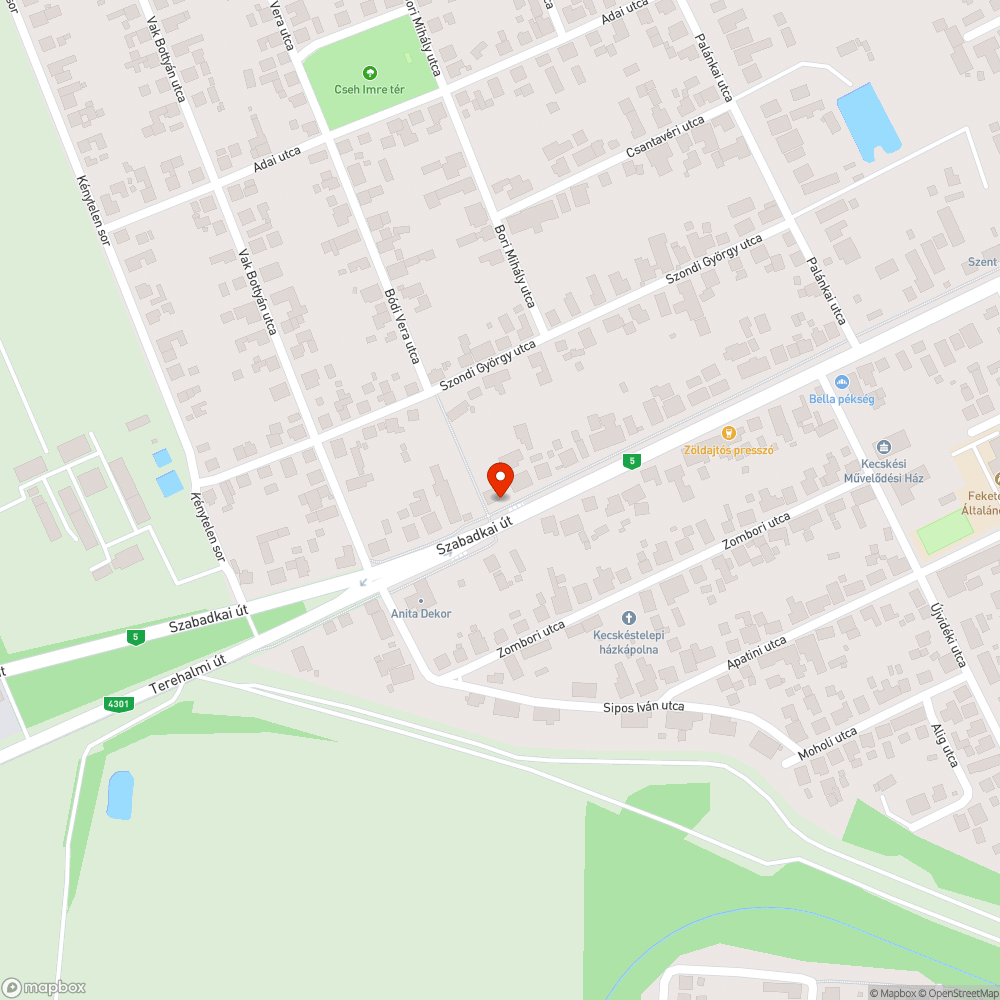 Elhagyott kerékpár bejelentés helye