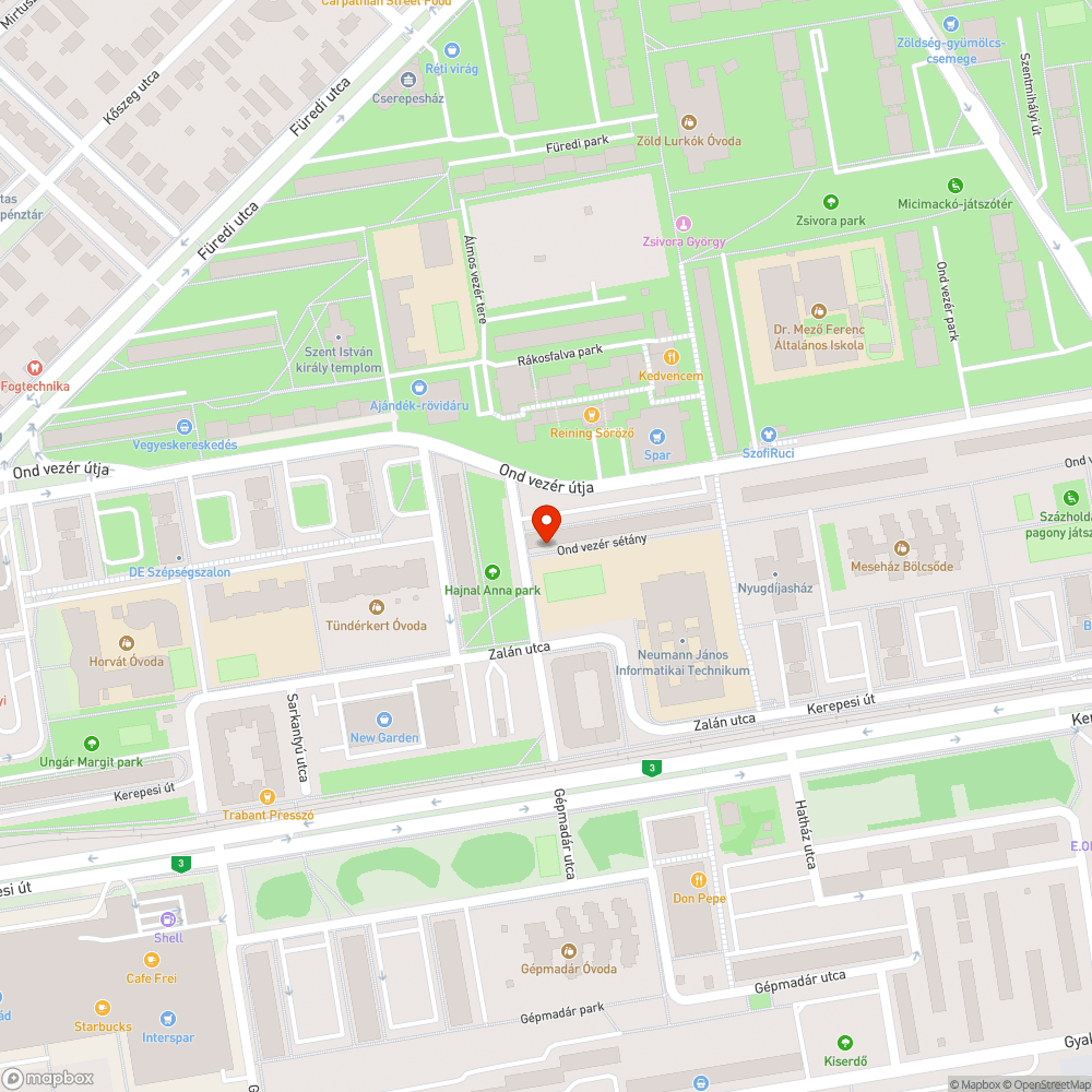 Elhagyott jármű bejelentés helye