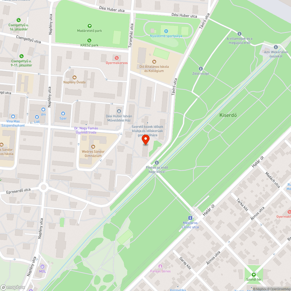 Szemét a kiserdőben bejelentés helye