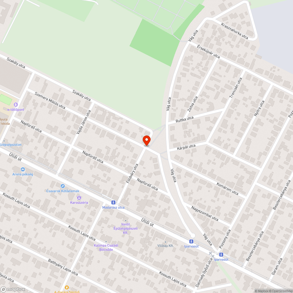 Megsérült oszlop bejelentés helye