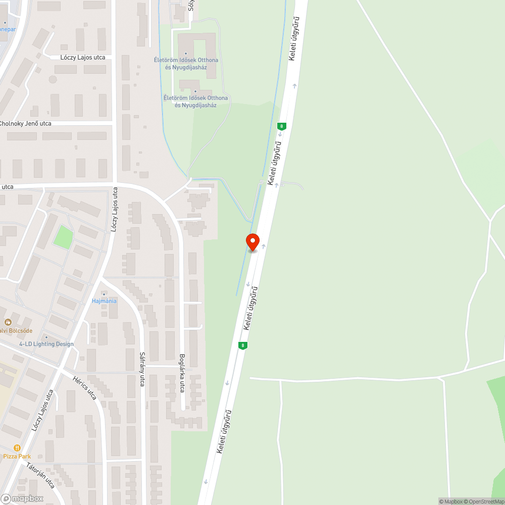 Útsüllyedés a 8. sz. főút Veszprém elekrülőjén bejelentés helye