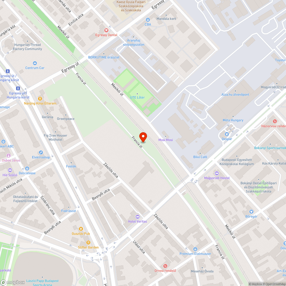 Elhagyott autó bejelentés helye