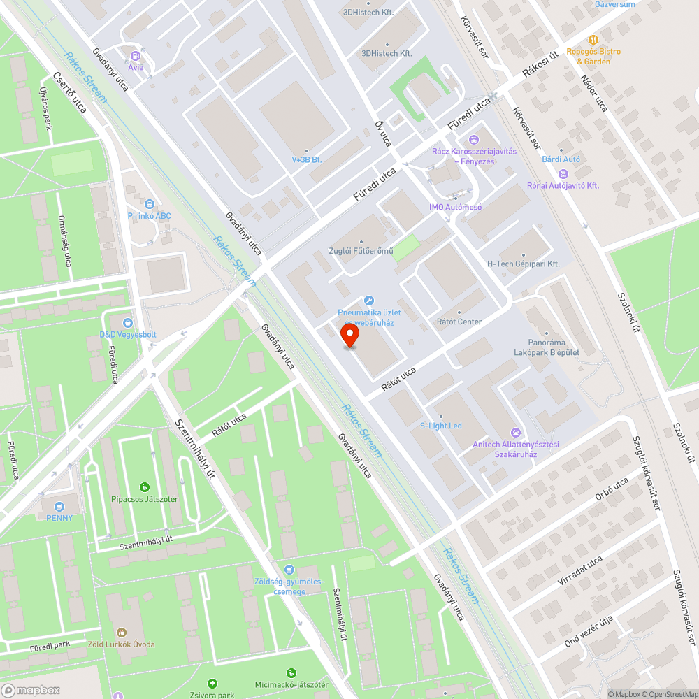 Matrac a Rákos patakban bejelentés helye