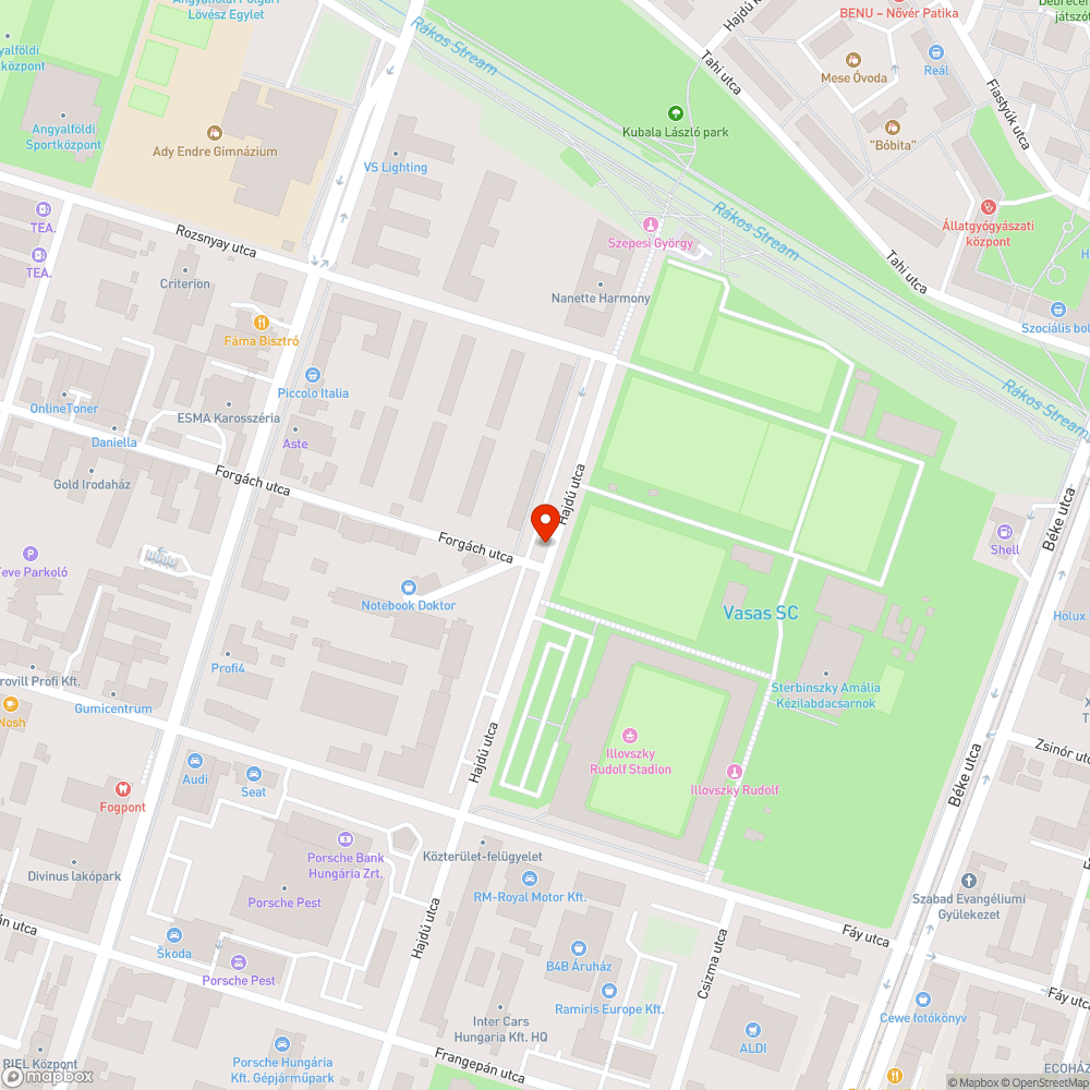 Elhagyatott jármű bejelentés helye