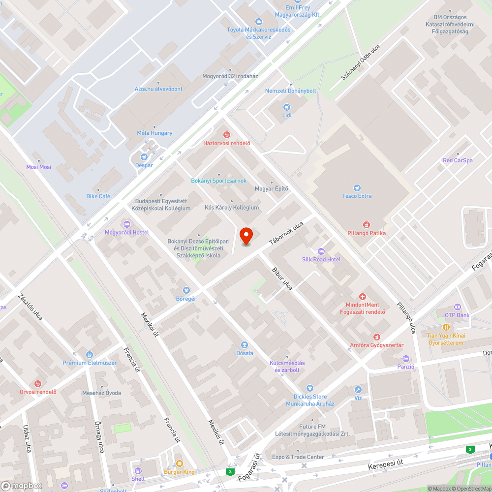 Tesco bevásárlókocsi-karaván a Tábornok utcában bejelentés helye