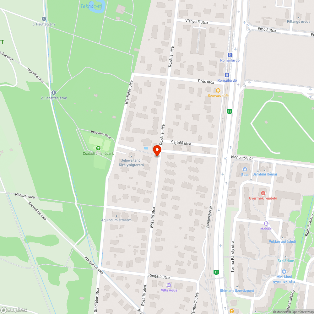 Úttesten parkolás bejelentés helye