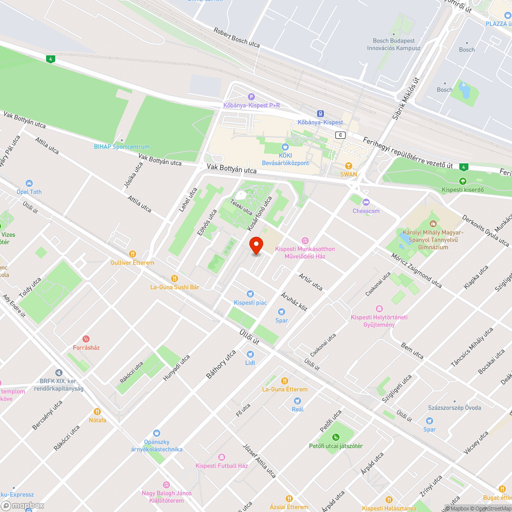 Kispest, szemét a Trefort előtti téren bejelentés helye