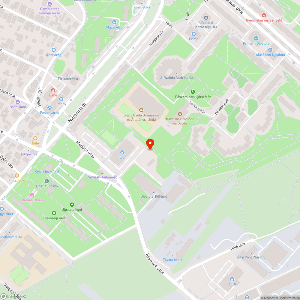 Világitás bejelentés helye