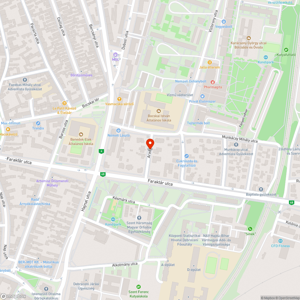 Hibás lámpafej bejelentés helye