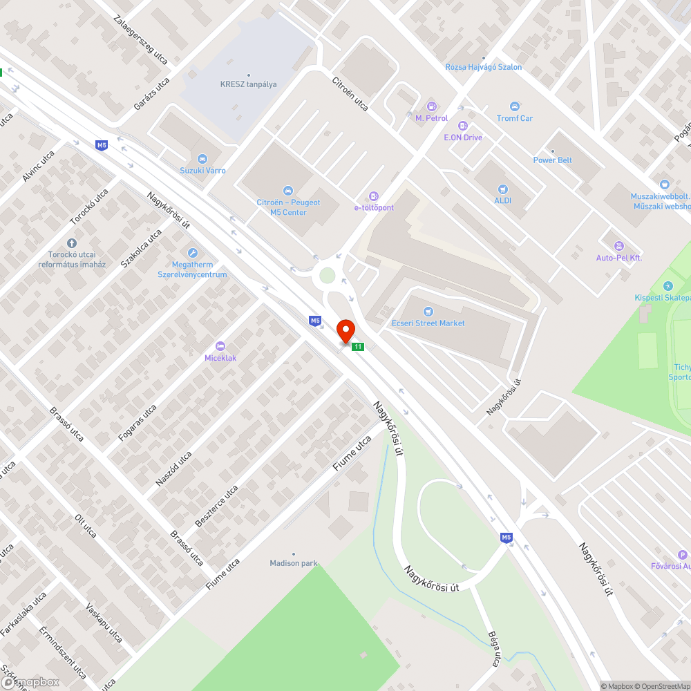 Szemét a felüljáró alatt bejelentés helye