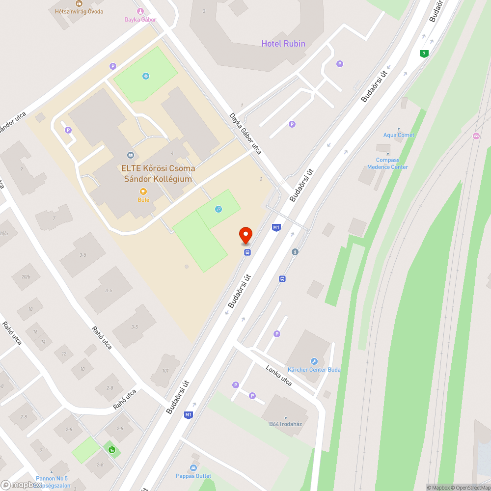 Budaörsi út - Dayka Gábor utca járdahibák bejelentés helye