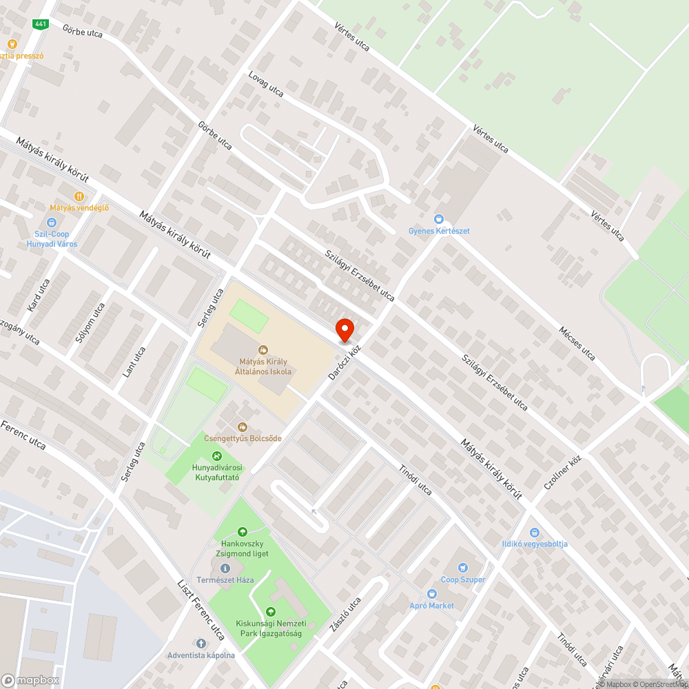 "Okos" zebra bejelentés helye