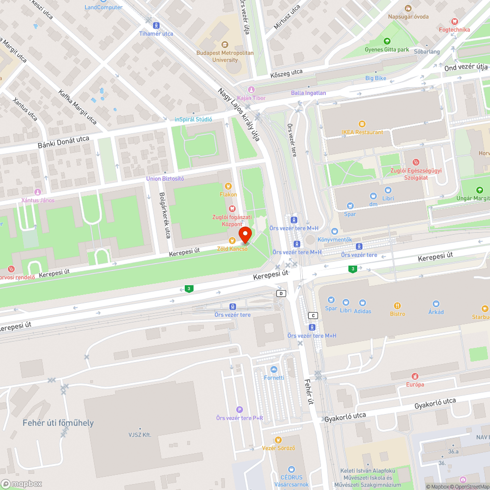 Hiányzó parkolásgátló oszlop bejelentés helye