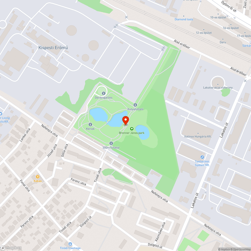 Brenner János Park sötét bejelentés helye