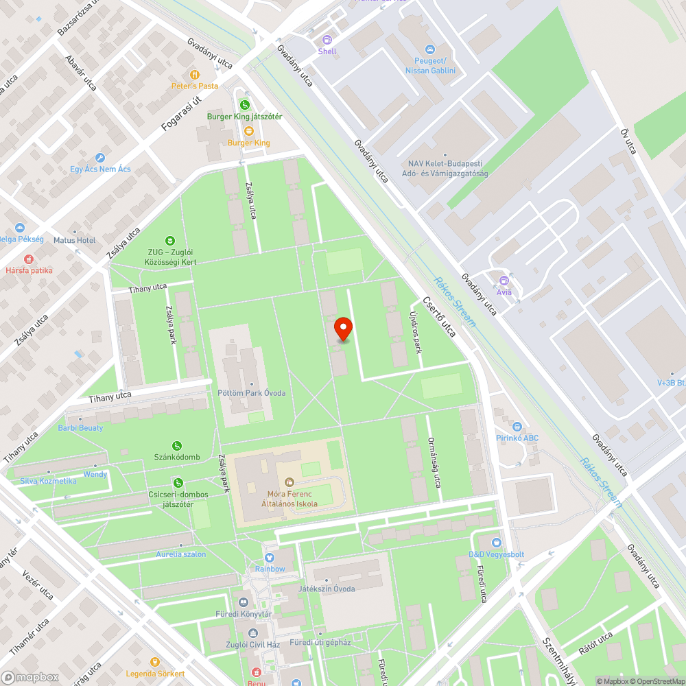 Leszakadt faág bejelentés helye