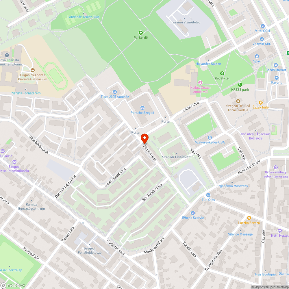 Kátyú bejelentés helye