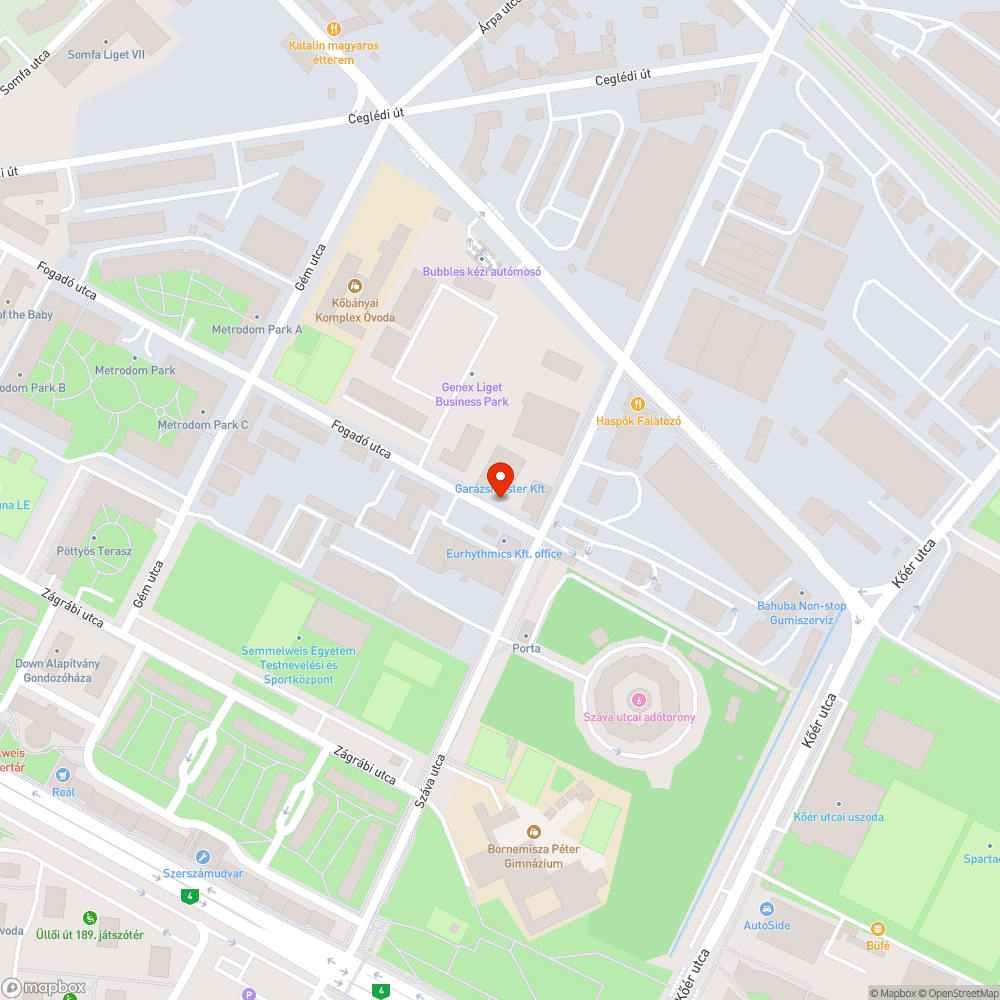 Roncs autó a Fogadó utcában bejelentés helye