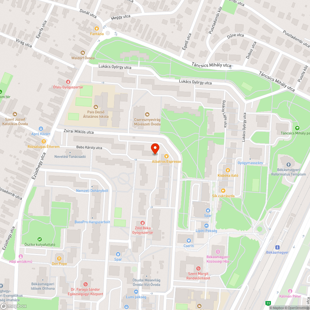 Dől a fa! bejelentés helye