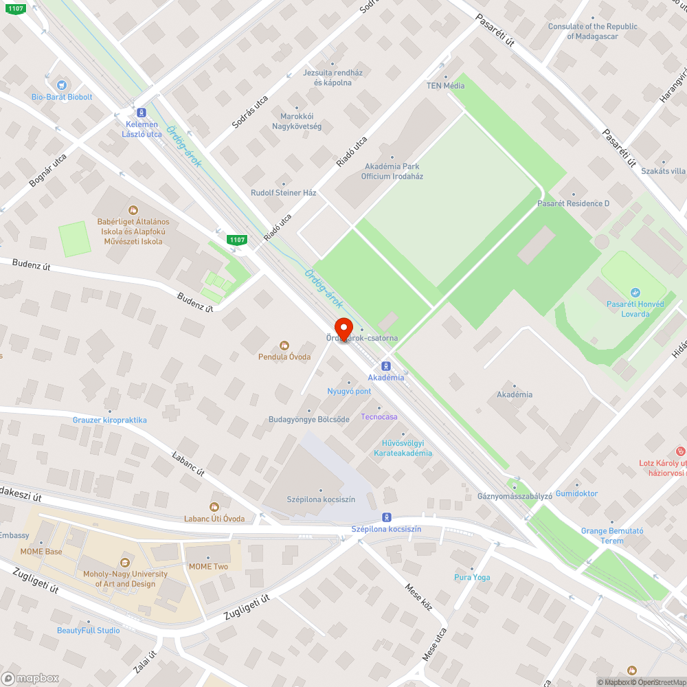 Esőbeálló bejelentés helye