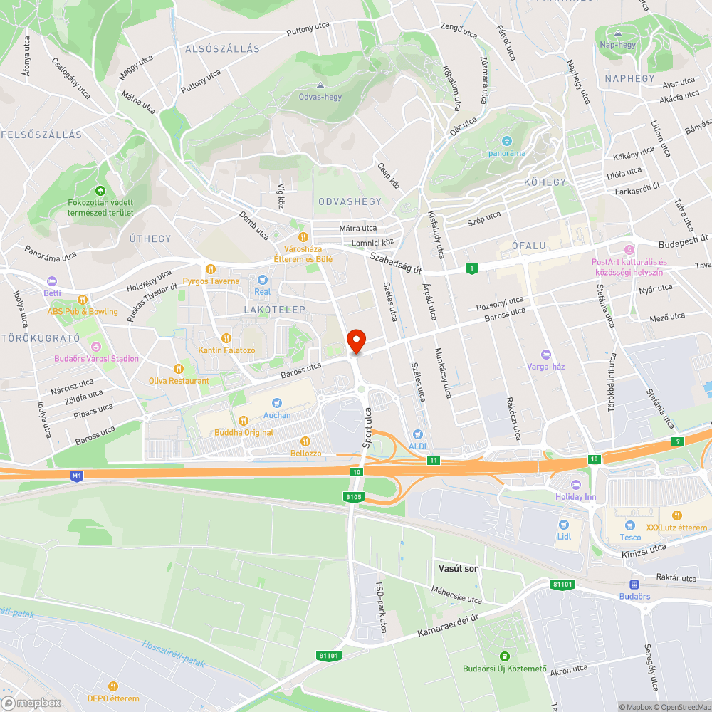 Kátyú a gyalogátkelőn bejelentés helye