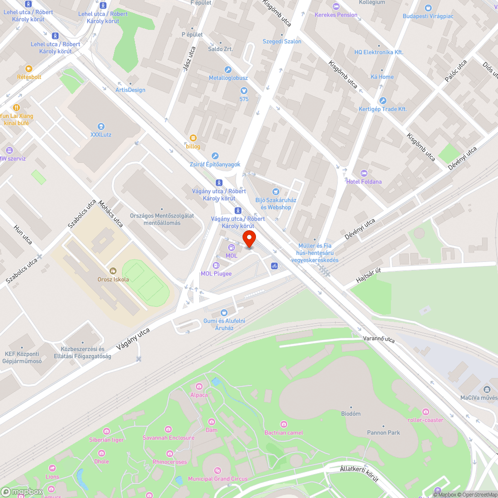 Elhagyott gépkocsi bejelentés helye