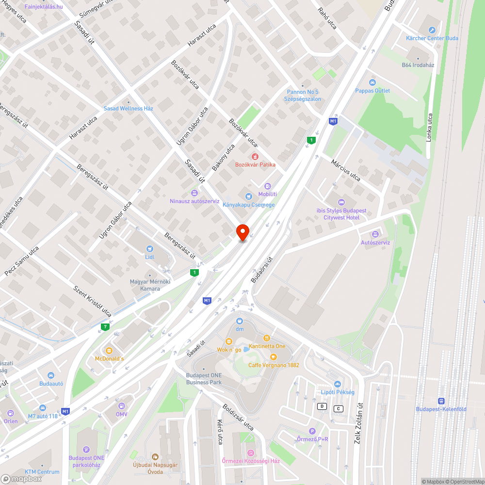 Sasadi út BKK buszmegálló takarítás bejelentés helye