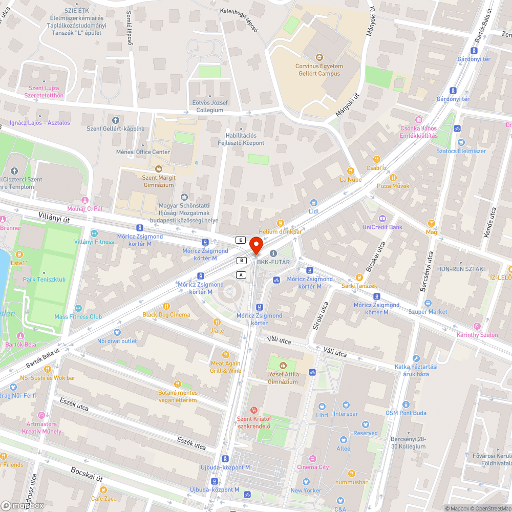 Koszos megálló bejelentés helye