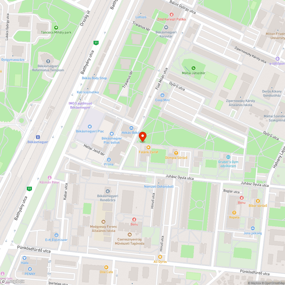 Madárürülék bejelentés helye