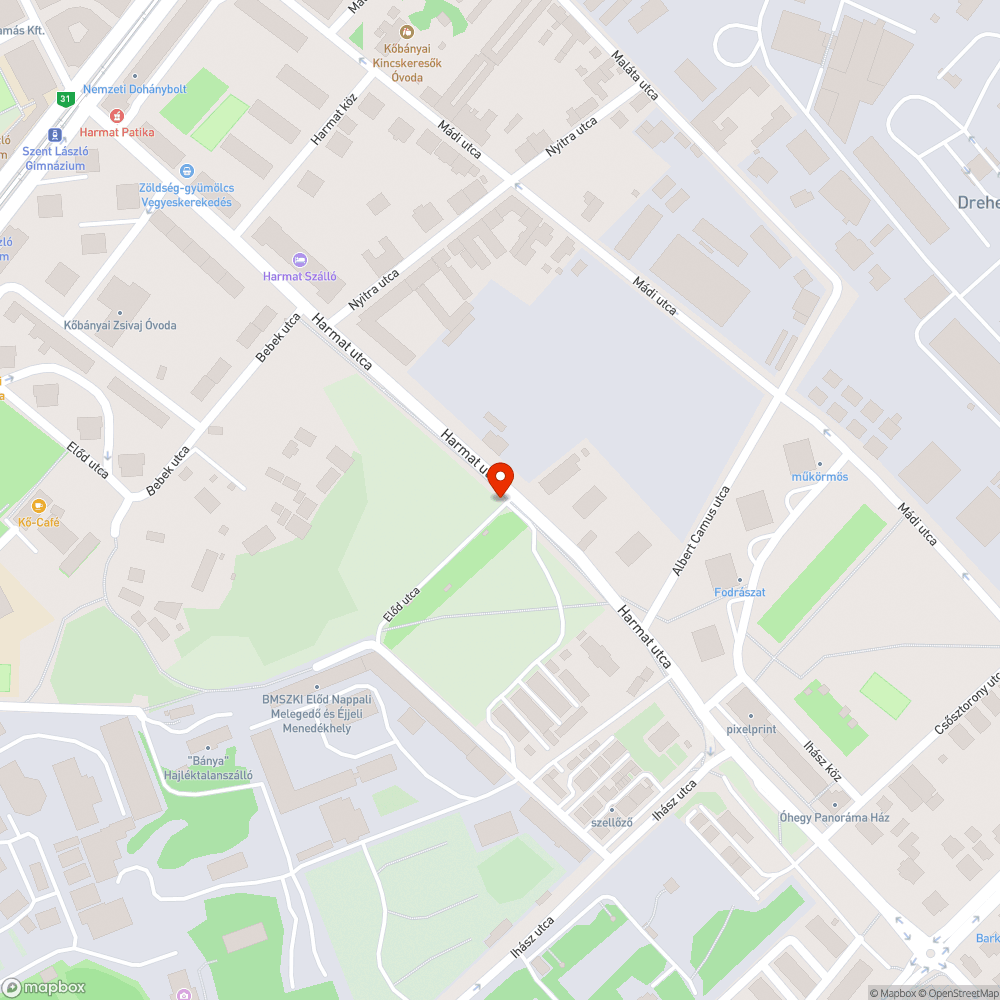 Egy rongálódott kutya piszok tároló bejelentés helye