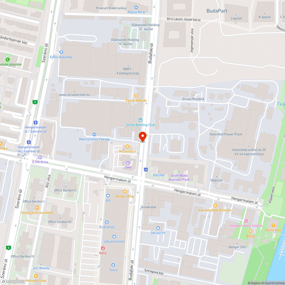 Útburkolat probléma a Budafoki úton bejelentés helye