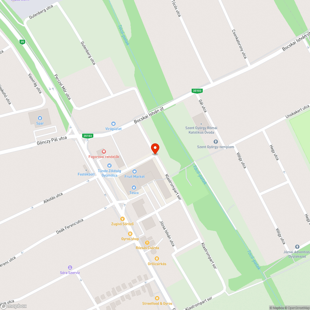 Rozsdás STOP tábla és táblaoszlop bejelentés helye